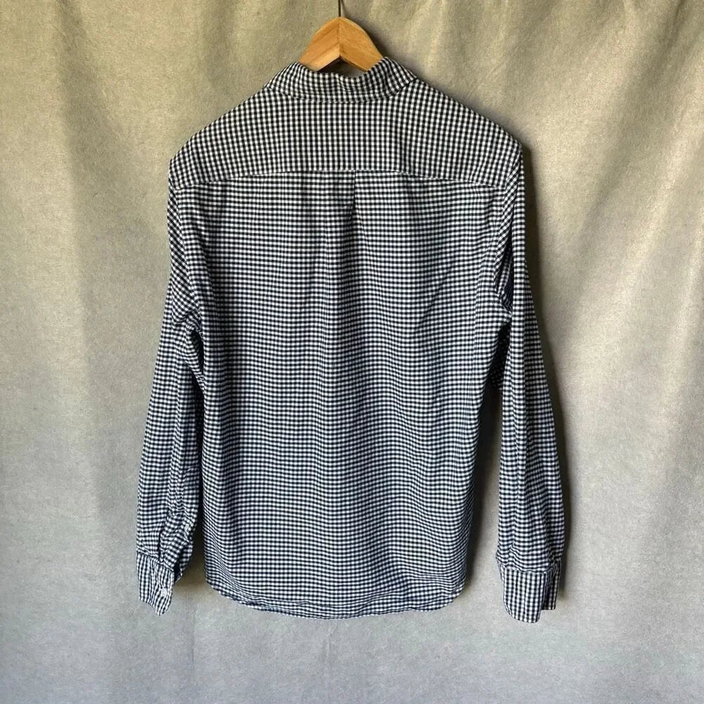 J.Crew Mens Classic Fit Flex Navy Gingham Button Down Shirt Size L Heritage